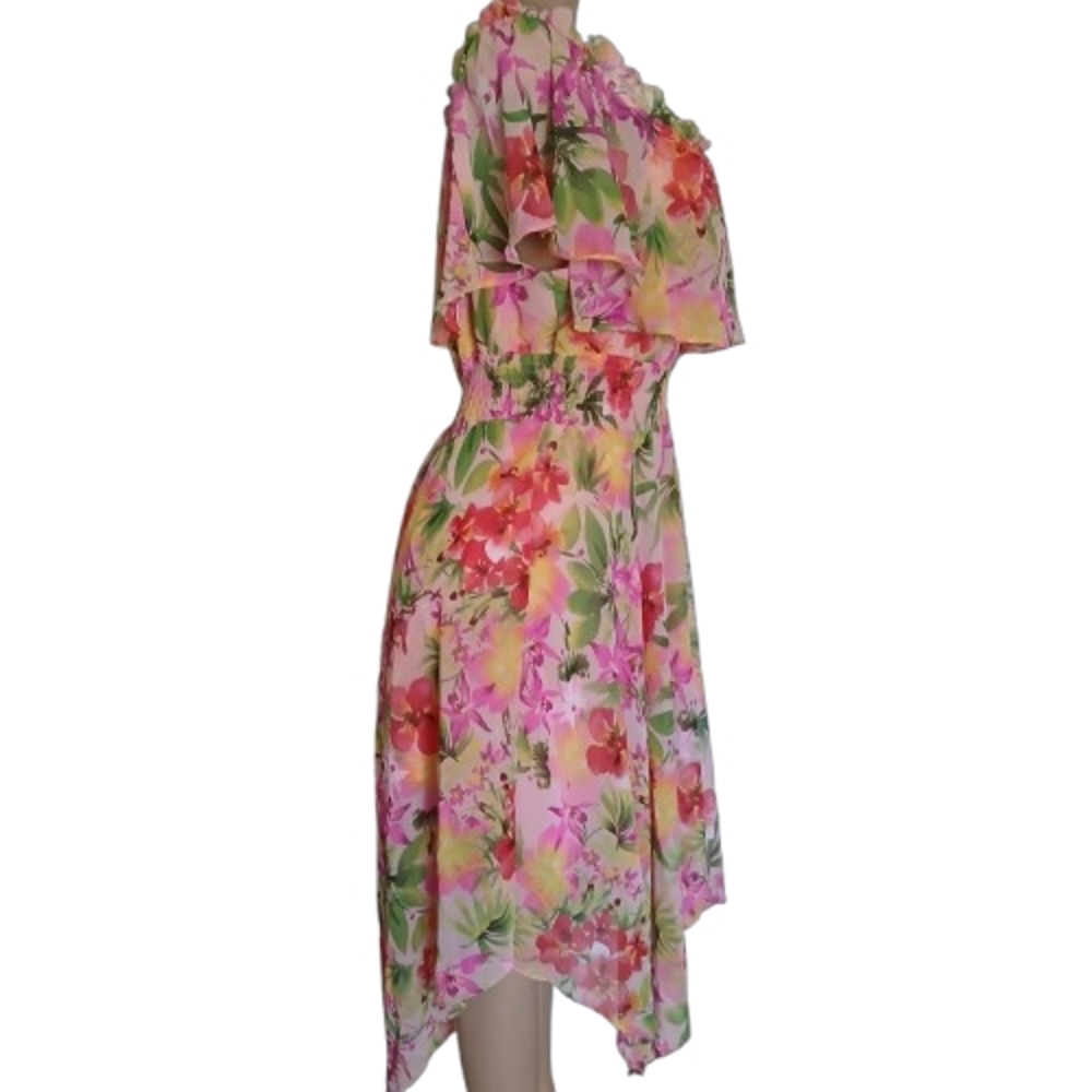 Rabbit Rabbit Rabbit Ruffle Floral Dress with features an off-shoulder neckline - Picture 7 of 11